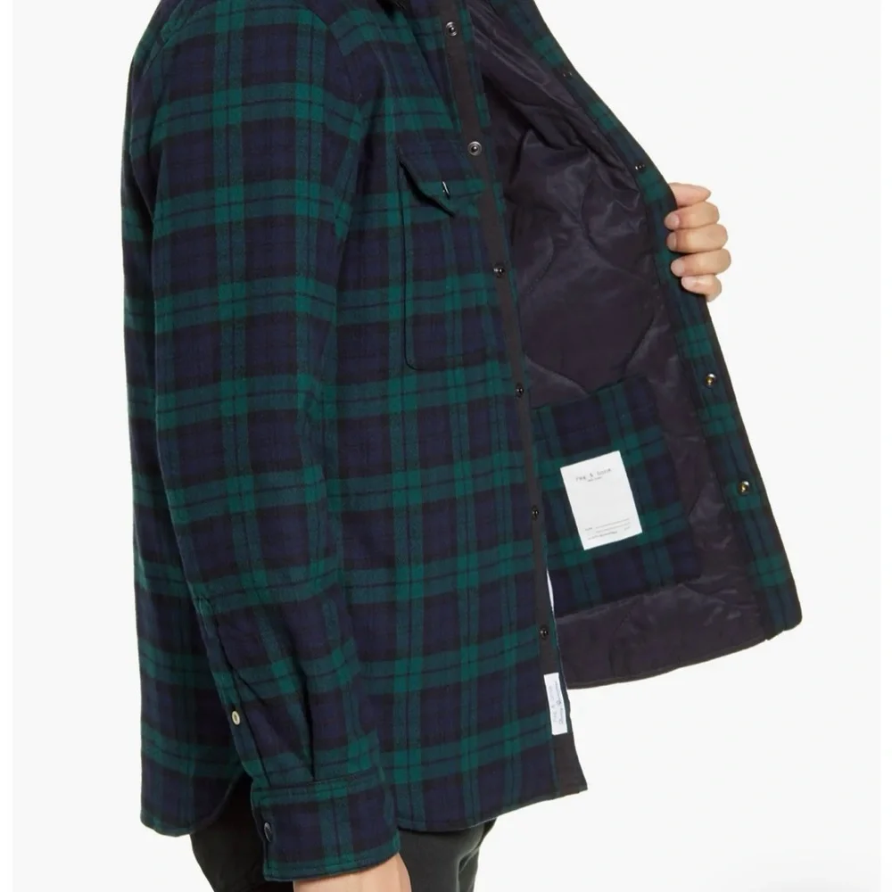 rag & bone Green and Blue Plaid Shirt Jacket - Picture 5 of 10